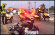 اصابة متوسطة لسائق دراجة نارية بحادث طرق قرب الشيخ دنون
