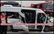 إصابة 15 شخصا بجروح وانقلاب حافلة صغيرة جراء حادث طرق قرب الطيبة