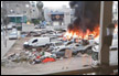 كفر مندا : حريق كبير في محل لخردة السيارات